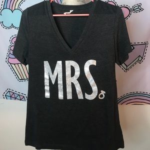Dark Grey MRS. Shirt with silver glitter letters